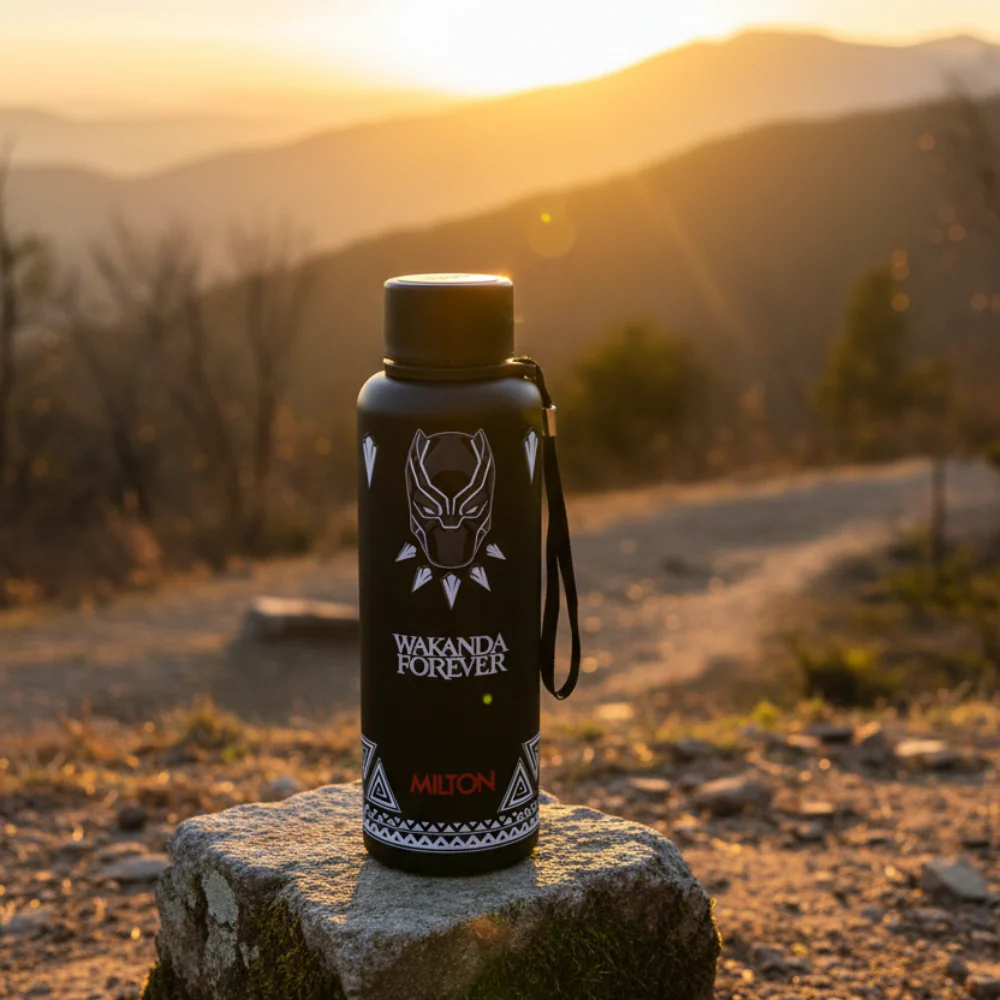 Black Panther Wakanda Forever 3D Print Thermosteel Bottle (Milton) - Image 10