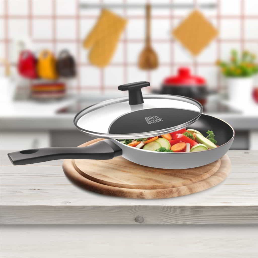 Black Pearl Induction Fry Pan With Lid (Milton Procook) - Image 4