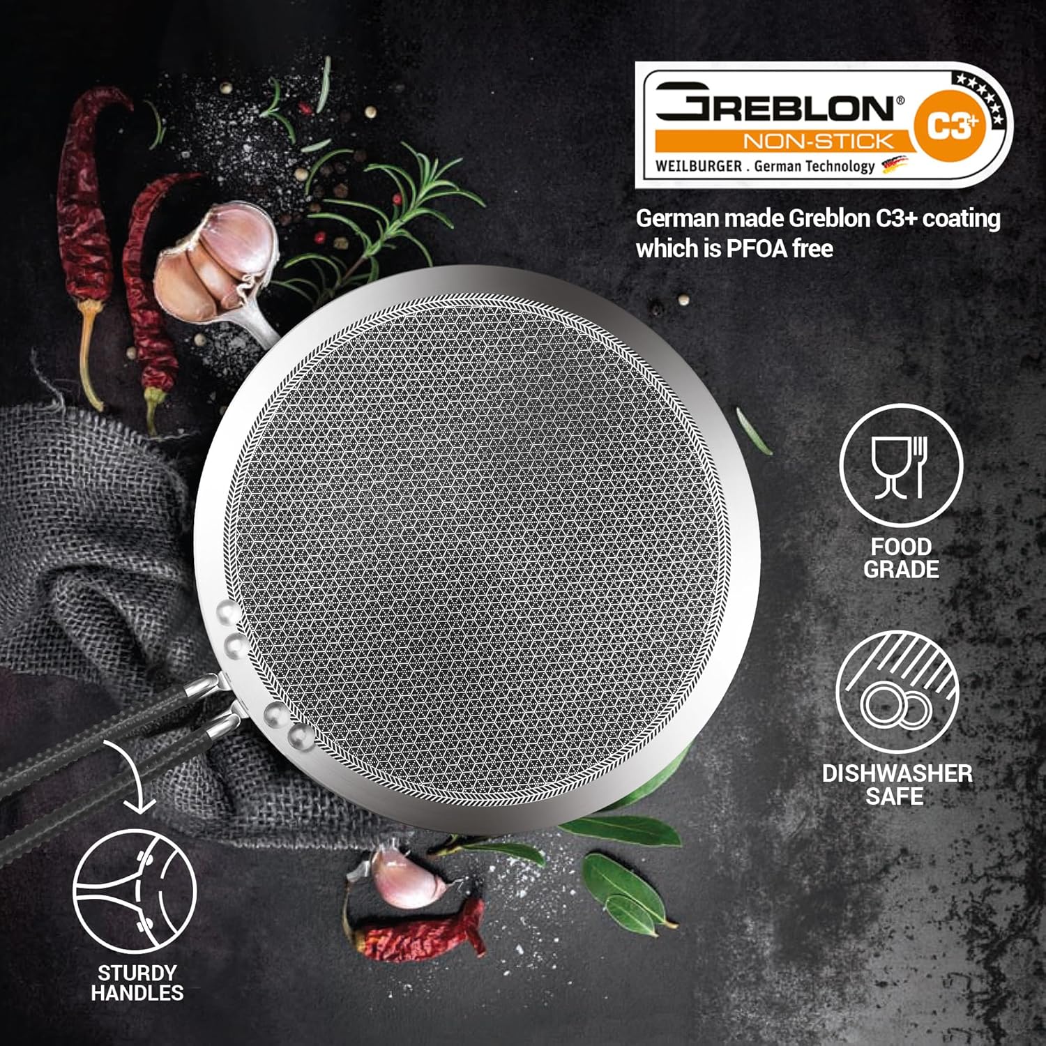 Concave Tawa Honeycomb - (Pro Cook By Milton) - Image 6