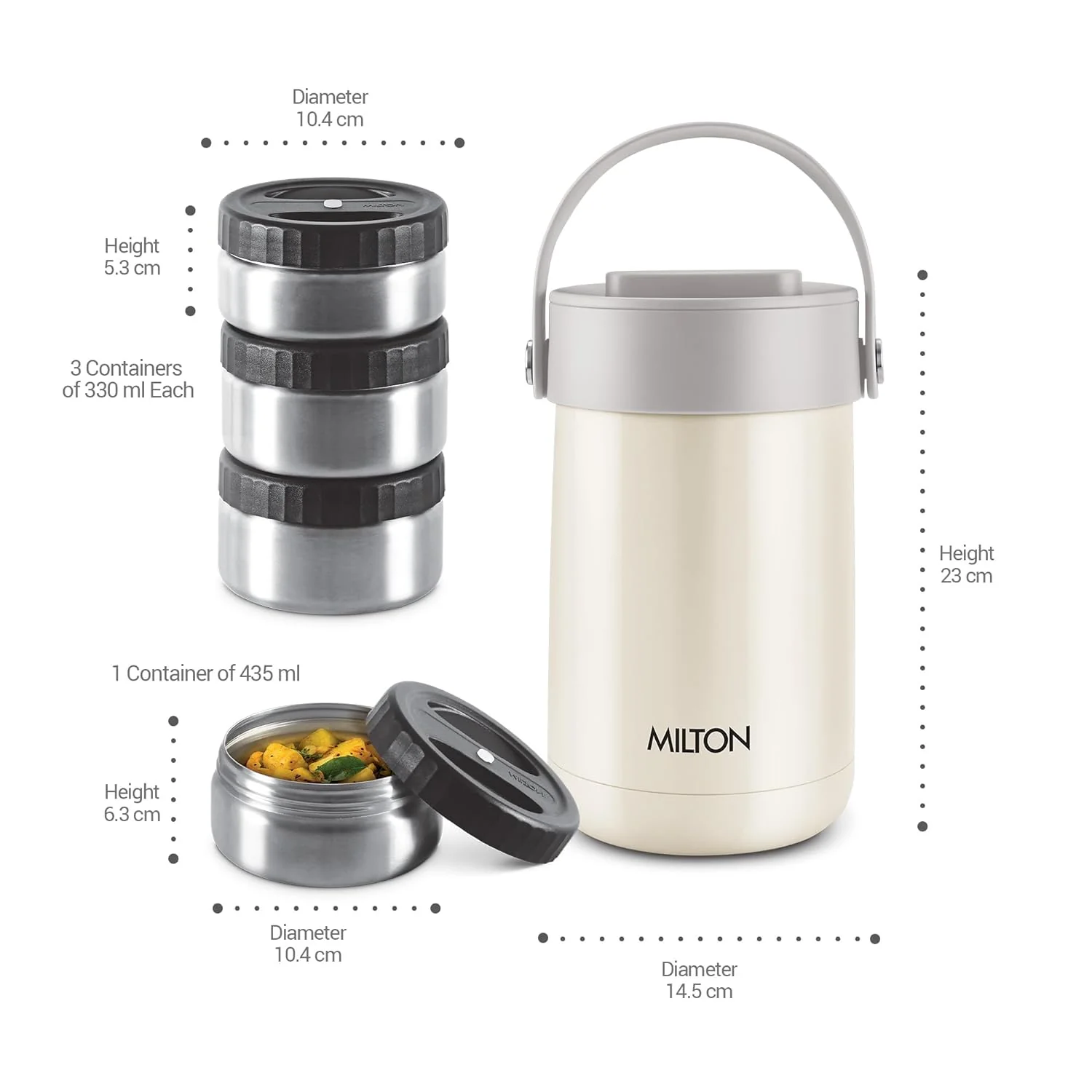 Glamour Thermosteel Stainless Steel Tiffin Box (Milton) - Image 7
