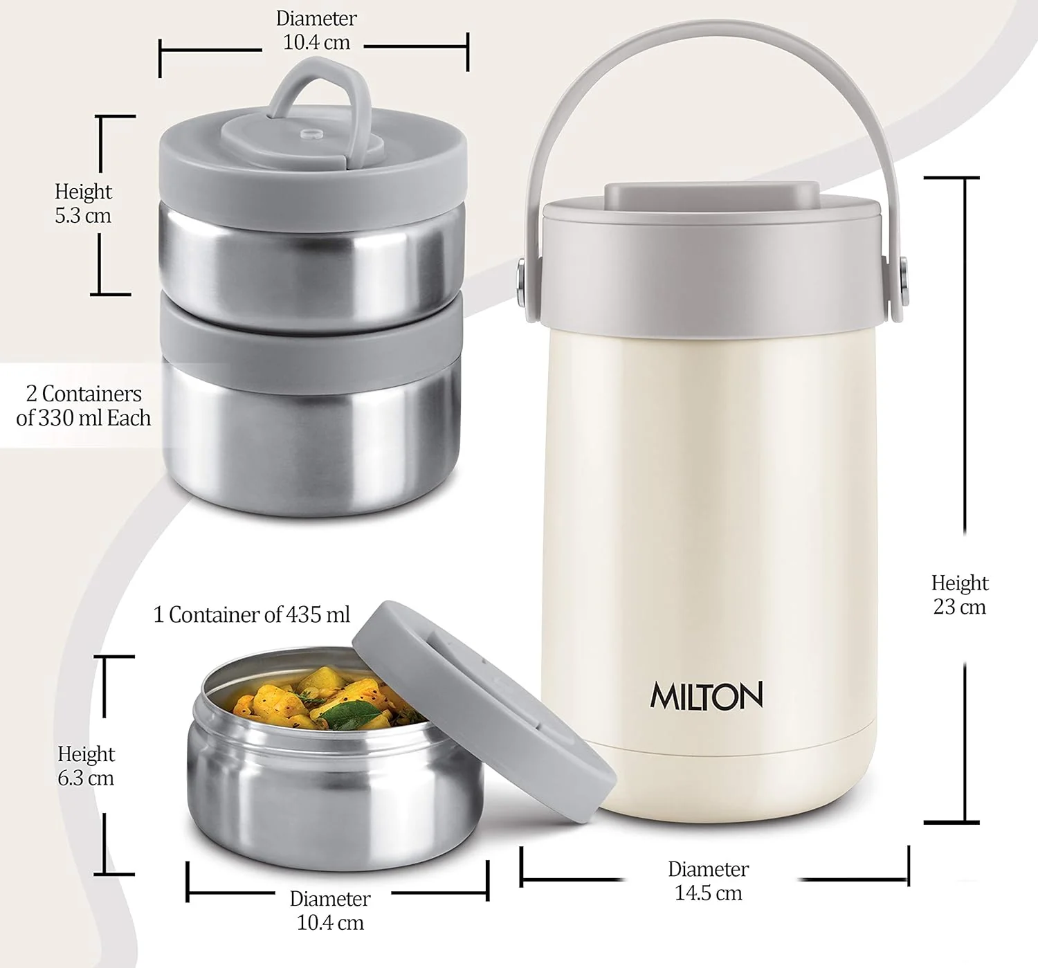 Glamour Thermosteel Stainless Steel Tiffin Box (Milton) - Image 8