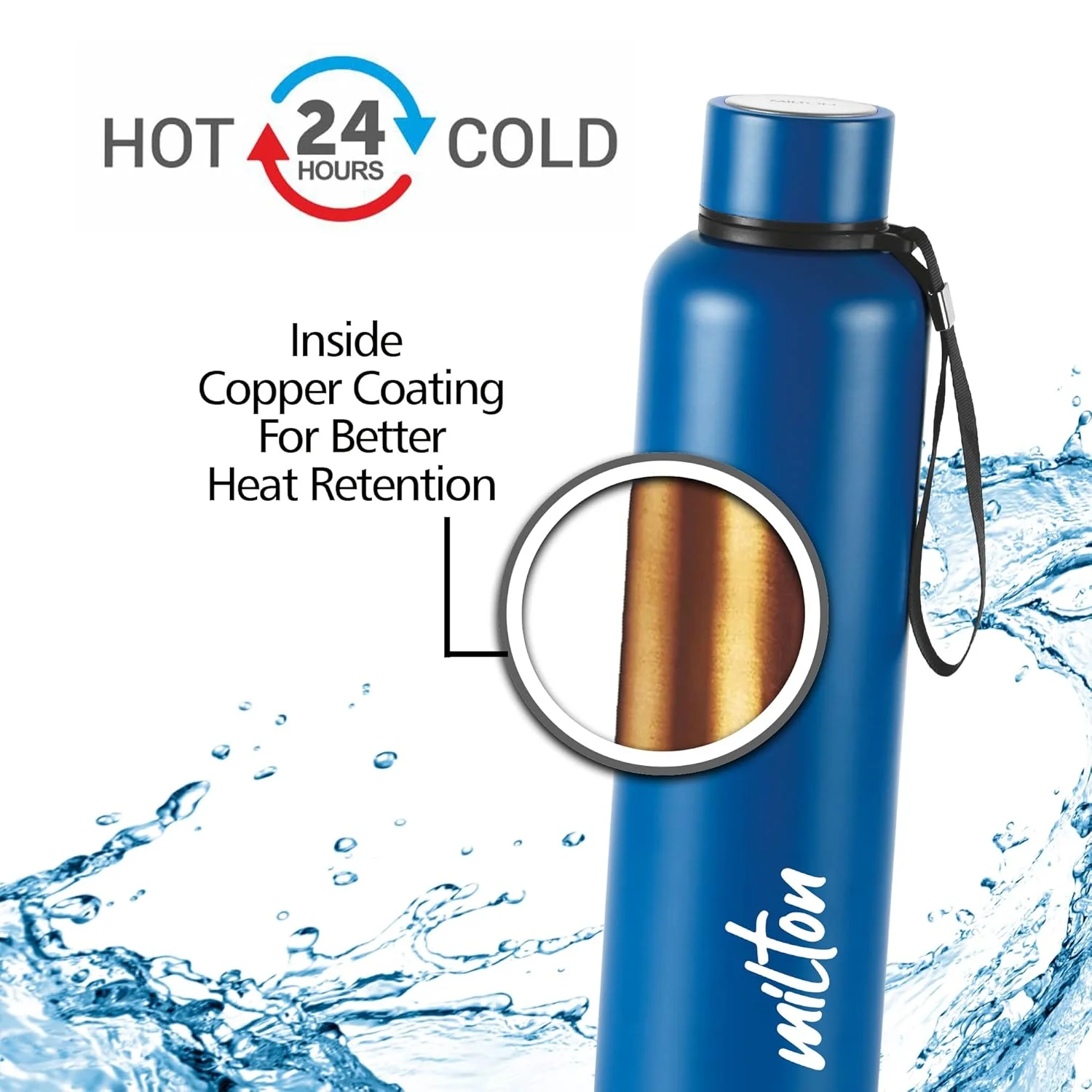 Grey Beach 3D UV Printed Aura Thermosteel Bottle (Milton) - Image 3