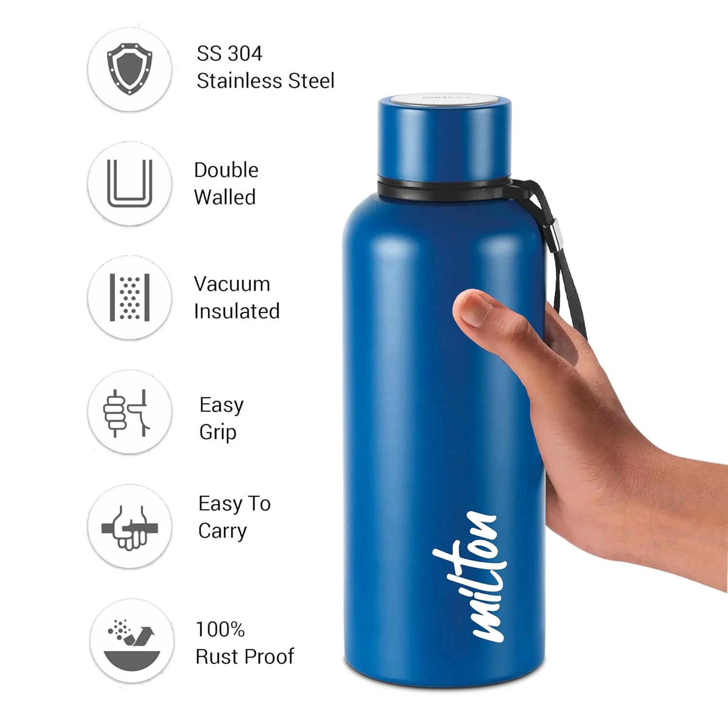 Grey Beach 3D UV Printed Aura Thermosteel Bottle (Milton) - Image 4