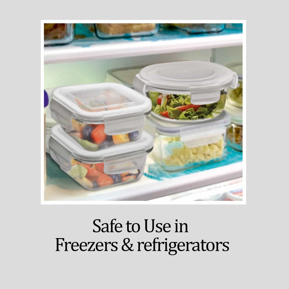 Hi Borosilicate Clip Fresh Square Container (Treo by Milton) - Image 5