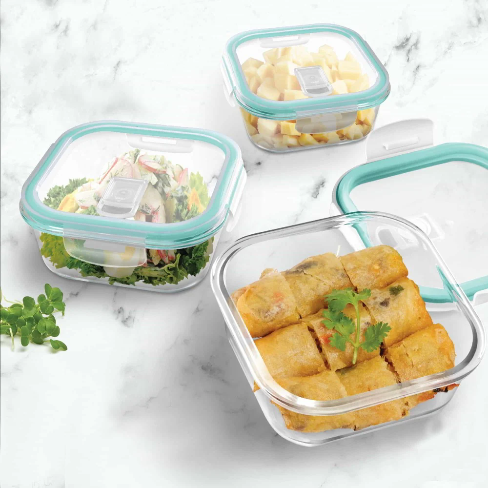 Hi Borosilicate Clip Fresh Square Container (Treo by Milton) - Image 6