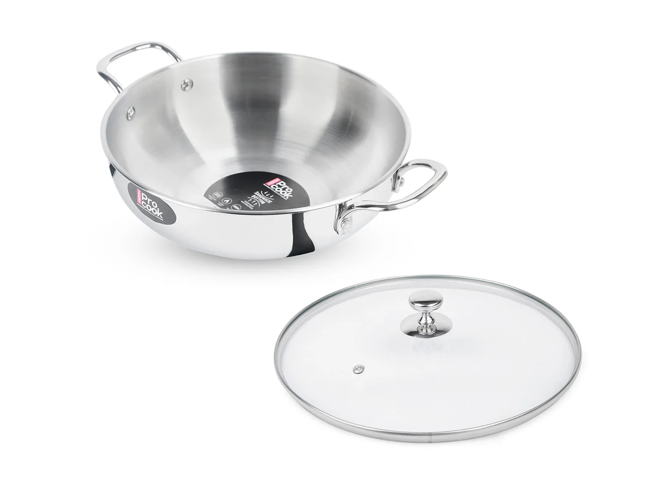 Kadhai with Glass Lid Stainless Steel Sandwich Bottom (Milton Procook) - Image 4