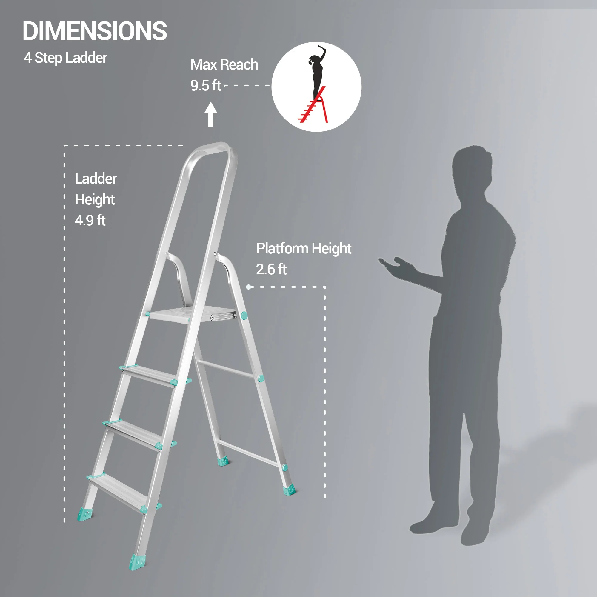 Foldable Aluminum Ladder (Milton) - Image 7