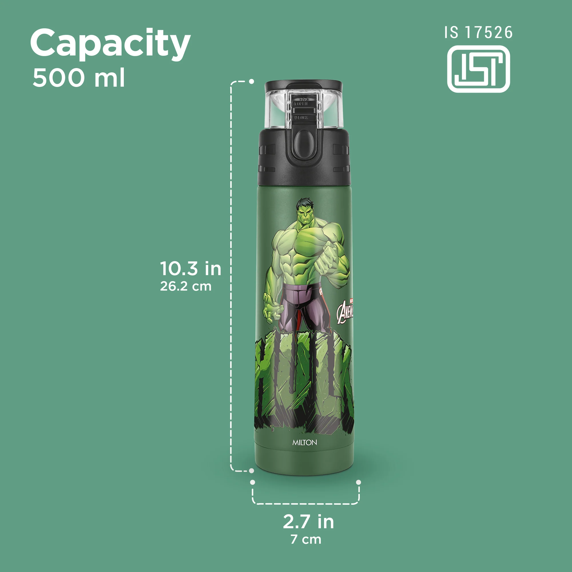 Marvel Mighty Hulk Thermosteel Bottle (Milton) - Image 3