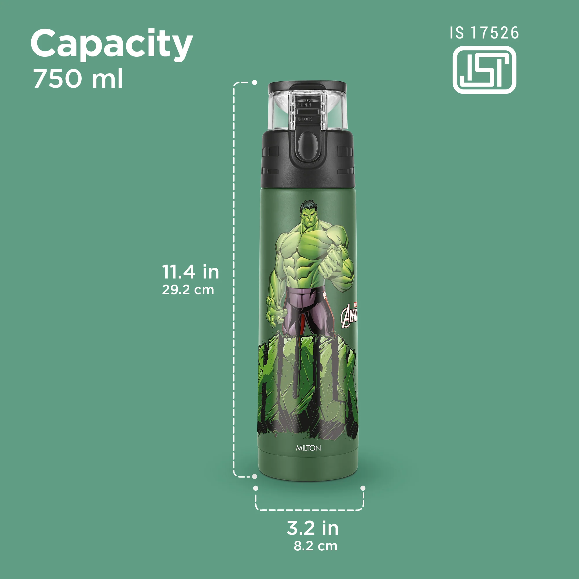 Marvel Mighty Hulk Thermosteel Bottle (Milton) - Image 4