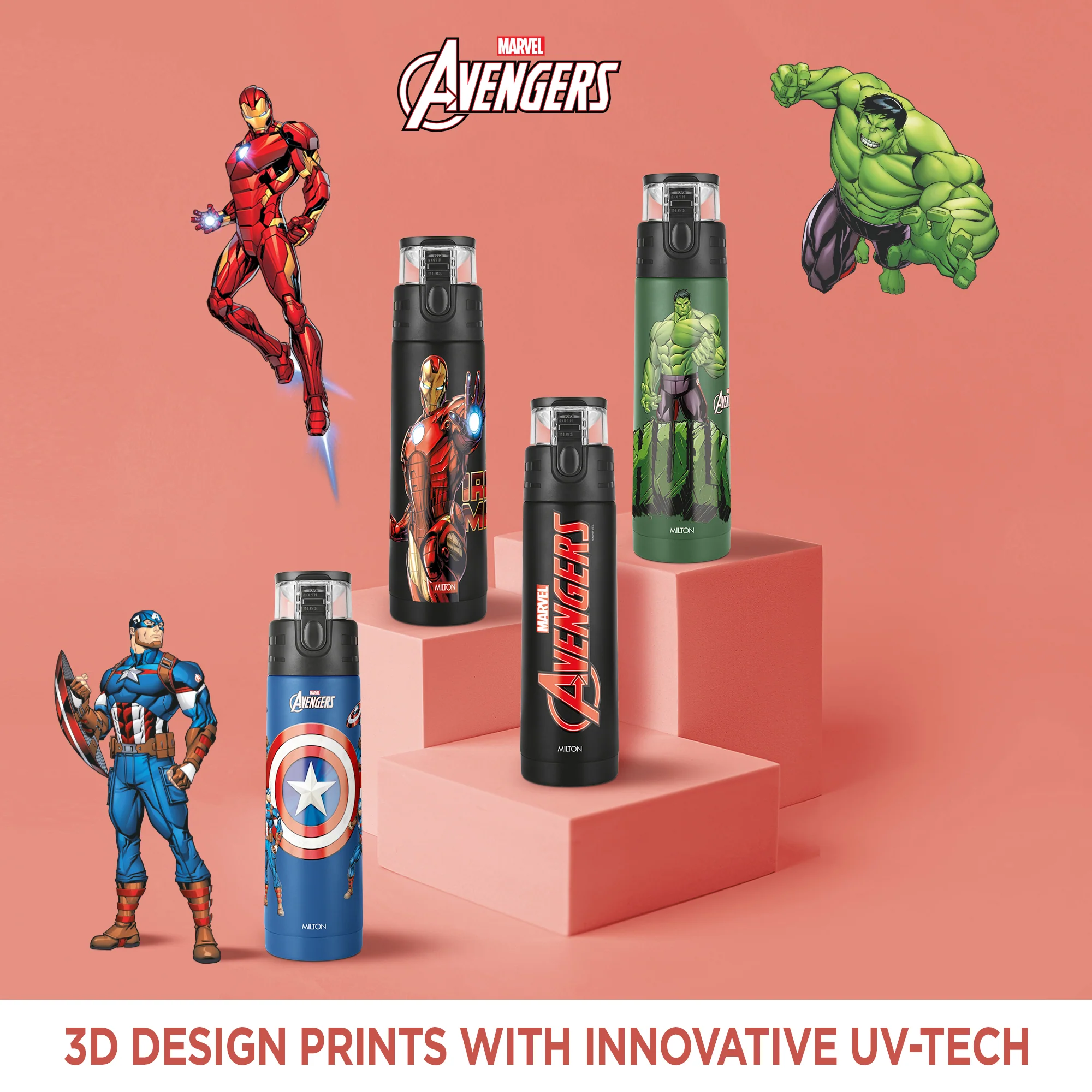 Marvel Mighty Iron Man Thermosteel Bottle (Milton) - Image 12