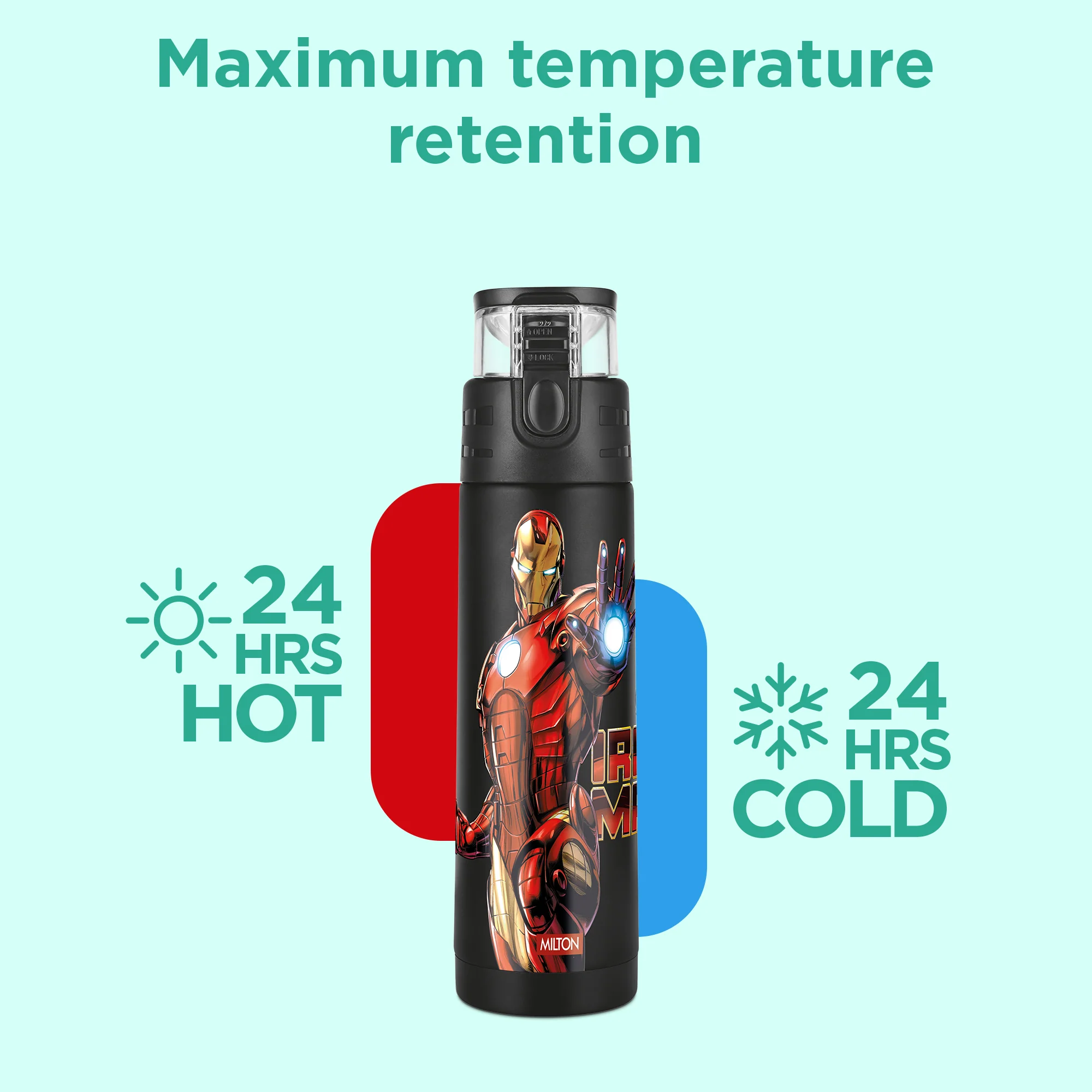 Marvel Mighty Iron Man Thermosteel Bottle (Milton) - Image 2