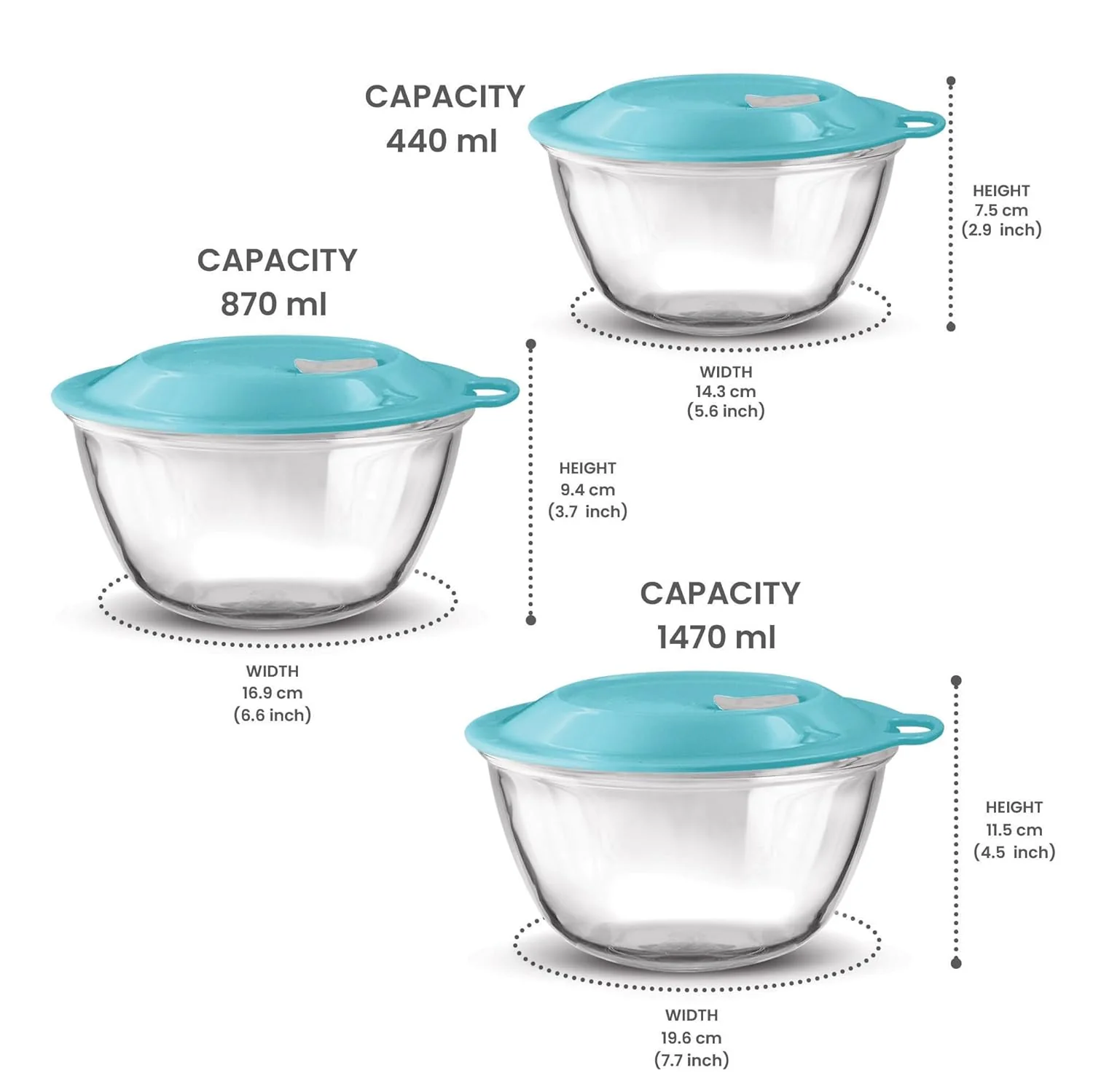 Mixing Bowl 3pc Set With Eazy Lid (Treo by Milton) - Image 3