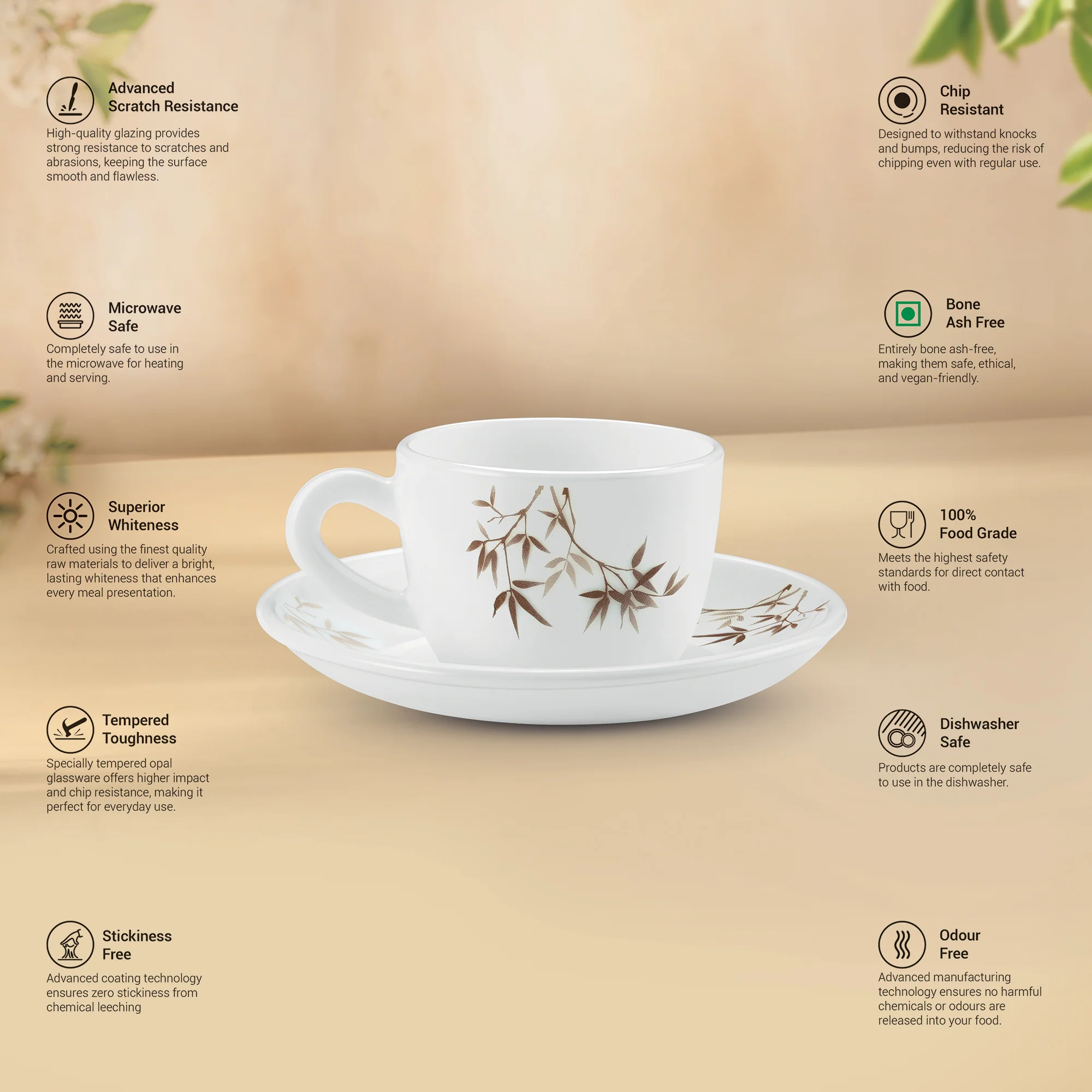 Ophelia 13 CL Cup Saucer Set - ARASHI (Treo by Milton) - Image 2