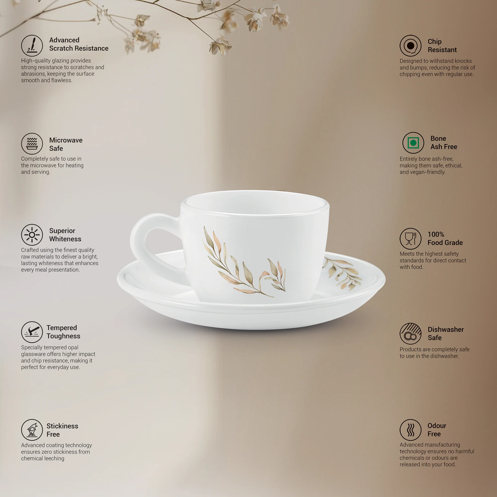 Ophelia 13 CL Cup Saucer Set - SELENE (Treo by Milton) - Image 2