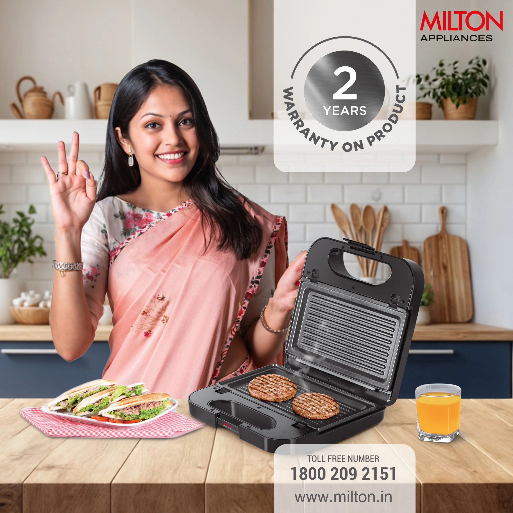 Sandwich Griller 2 in 1 HSM002 (Milton) - Image 8