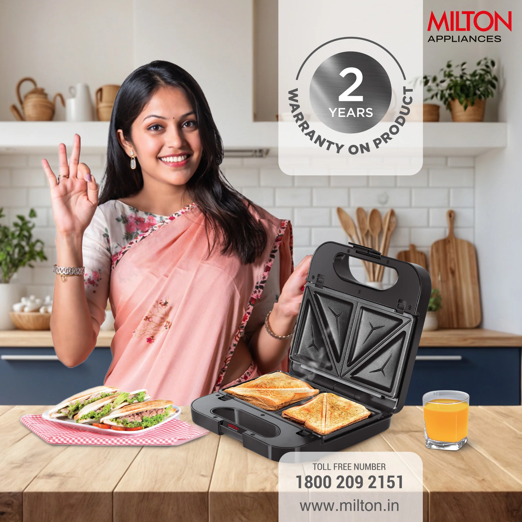 Wodden Sandwich Griller HSM003 3-IN-1 (Milton) - Image 6