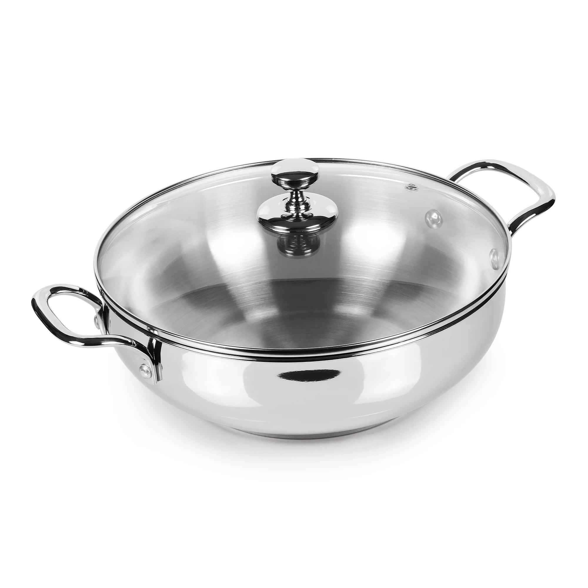 Stainless Steel Kadhai with Glass Lid (Milton Procook)