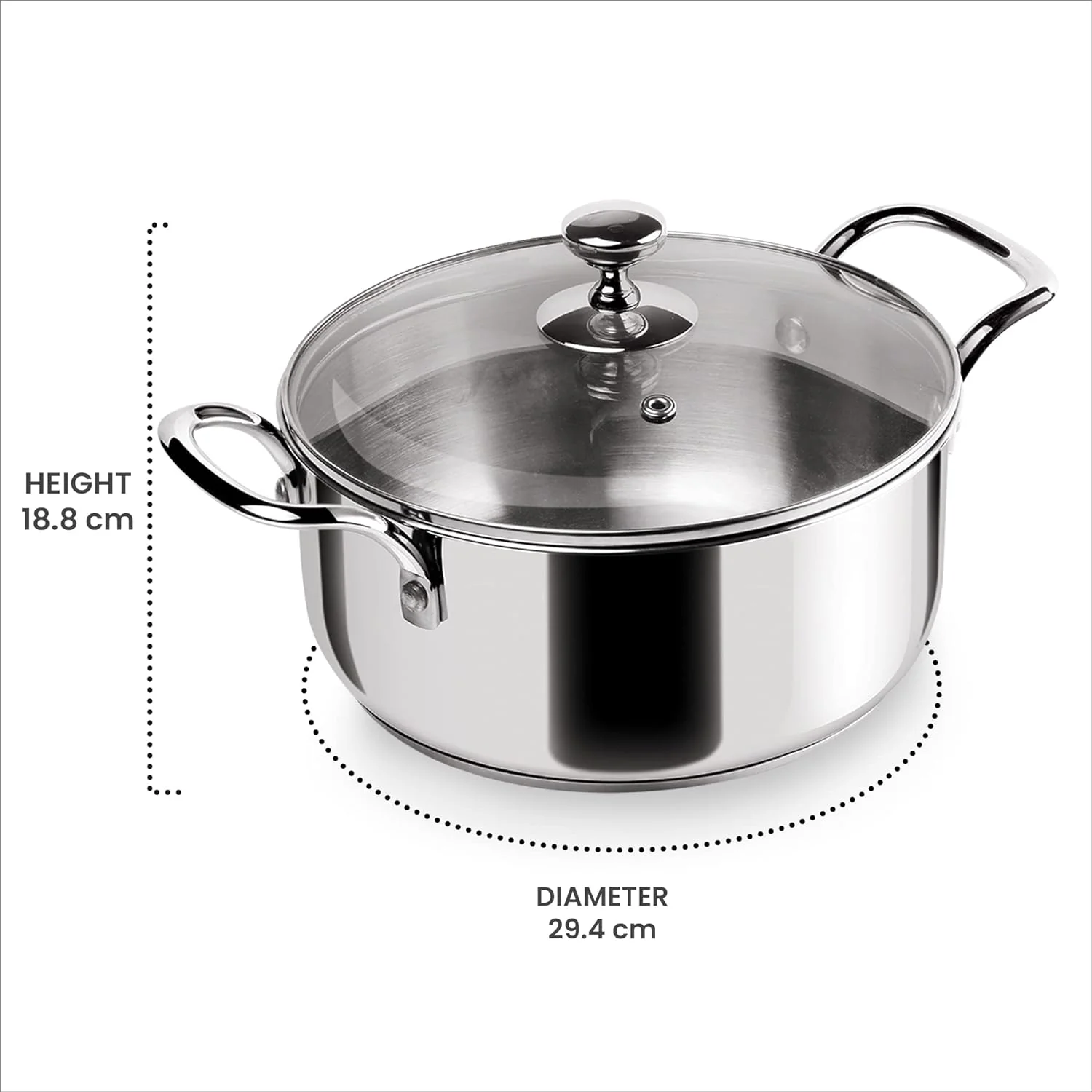 Tri Ply Stainless Steel Casserole With Lid Sandwich Bottom (Milton Procook) - Image 14