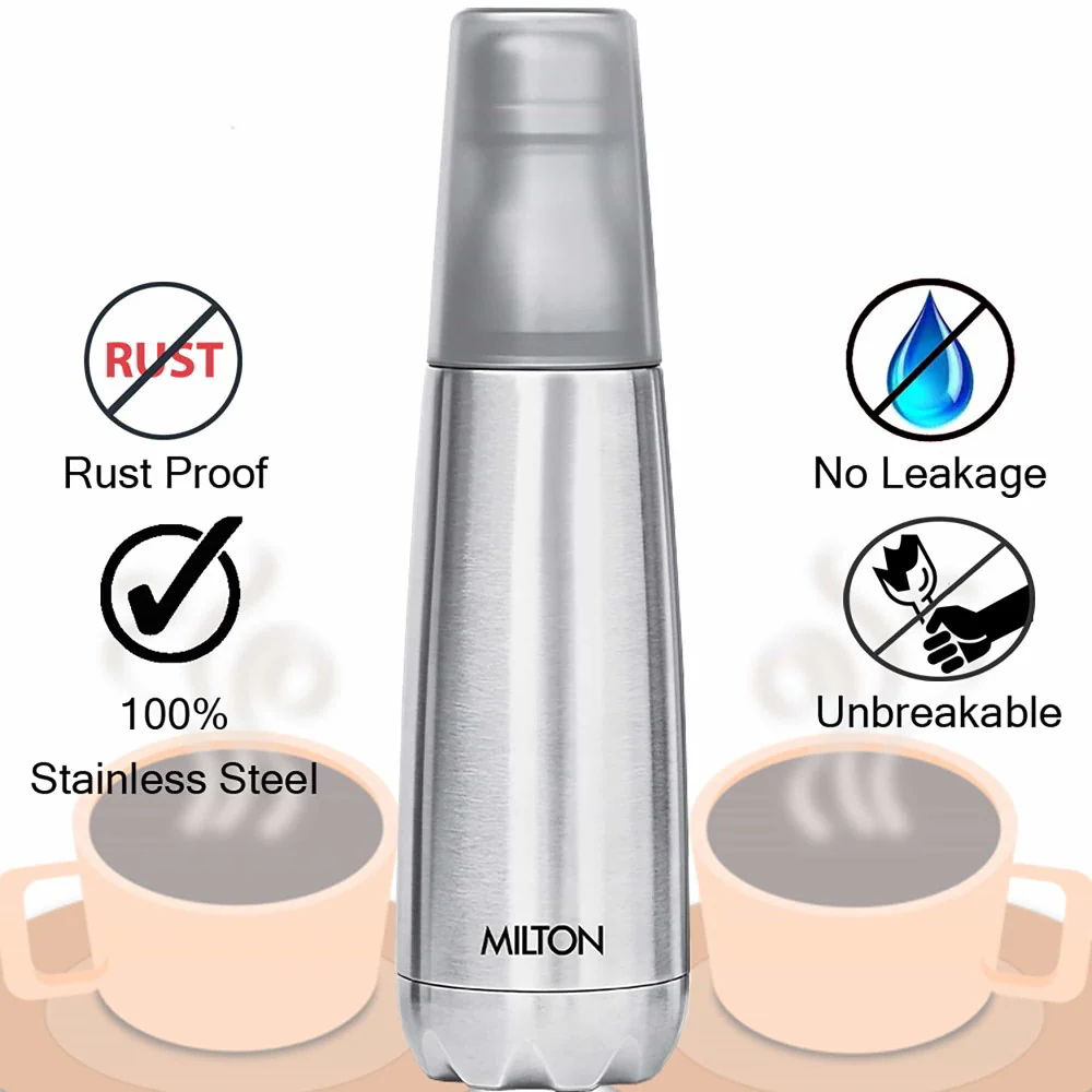 Vertex Thermosteel Bottle With Tumbler (Milton) - Image 6